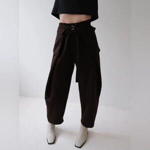 Odeyalo Brown Wool Dax Pants
